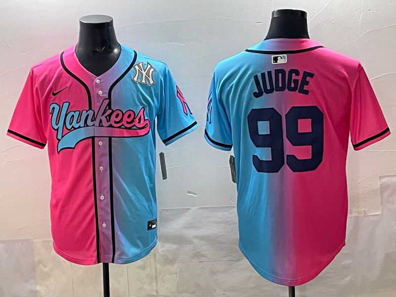 Men New York Yankees #99 Judge Blue pink Game 2025 Nike MLB Jersey style 009->new york yankees->MLB Jersey
